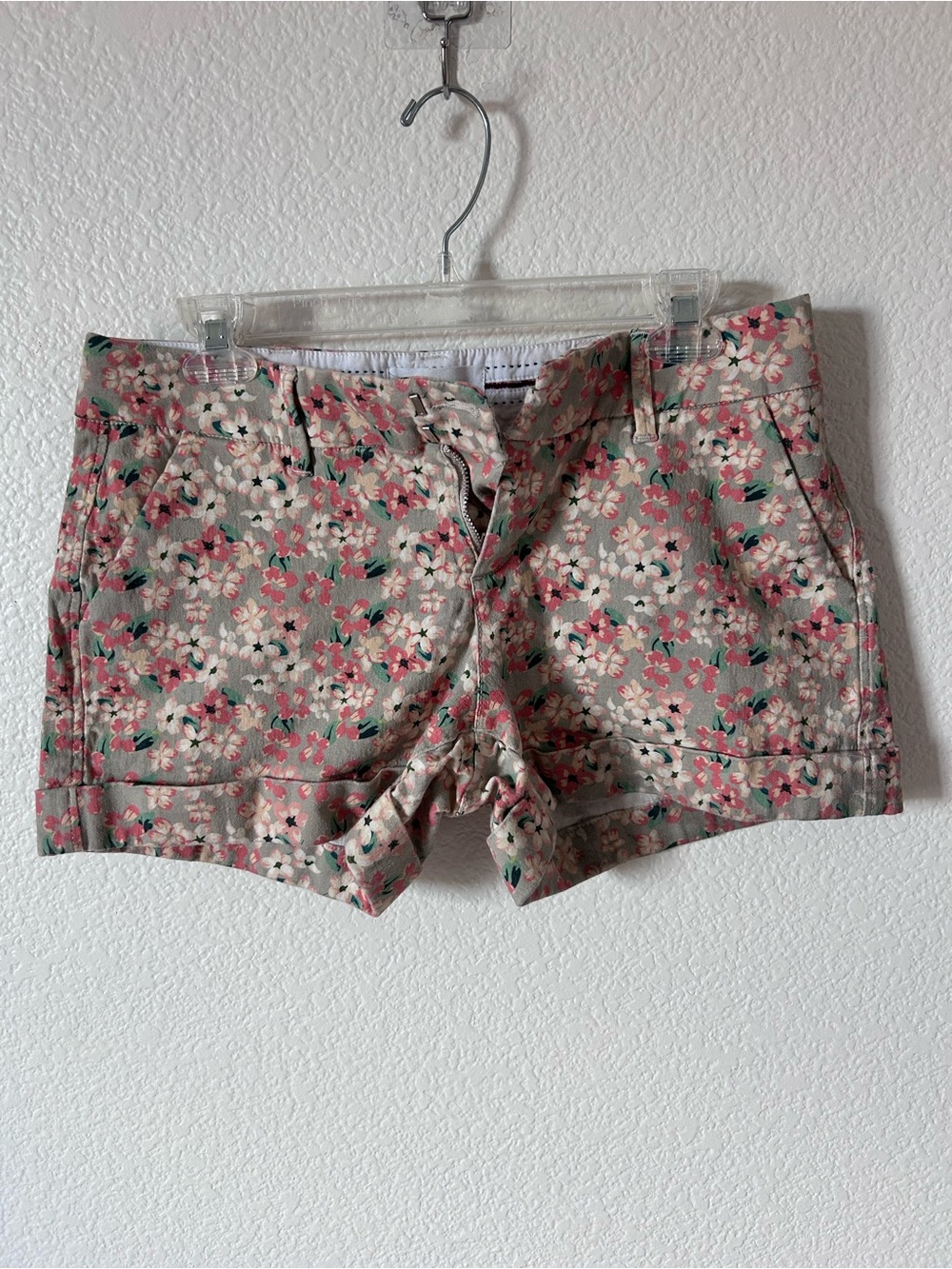 Dear John Women’s 29 Pink Green Floral Cotton Blend Jean Shorts